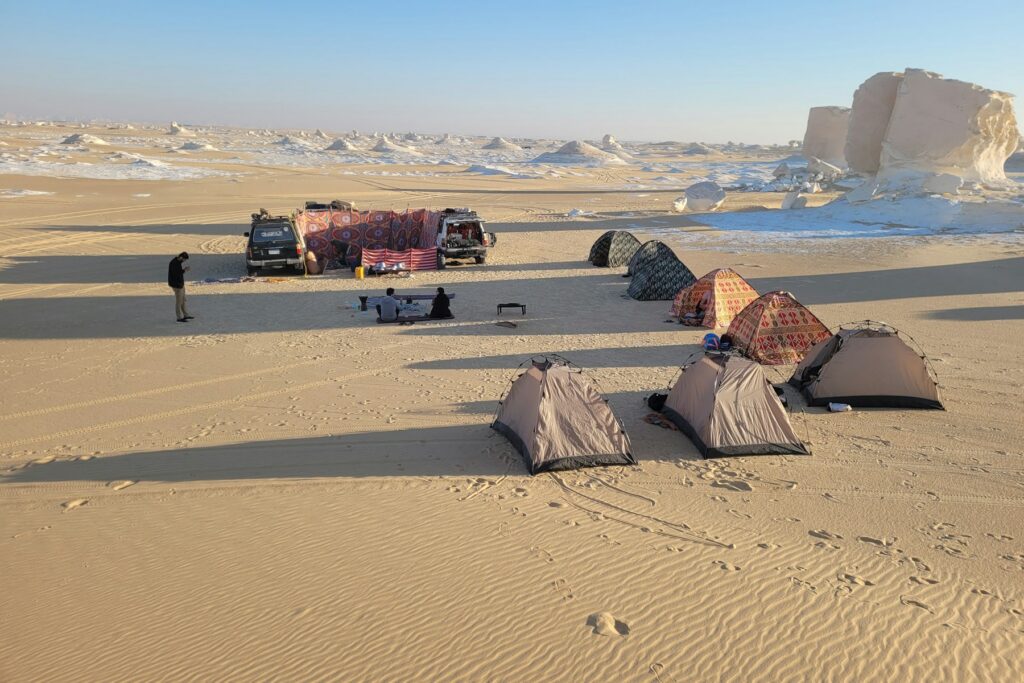 Safari campsite for comparing camping inside or outside Etosha