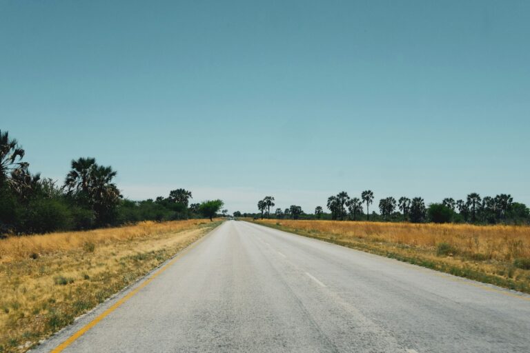 Otavi before Etosha route on a paved road through northern Namibia
