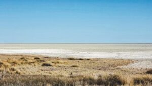 Why the Etosha Pan is dry under a clear Namibian sky