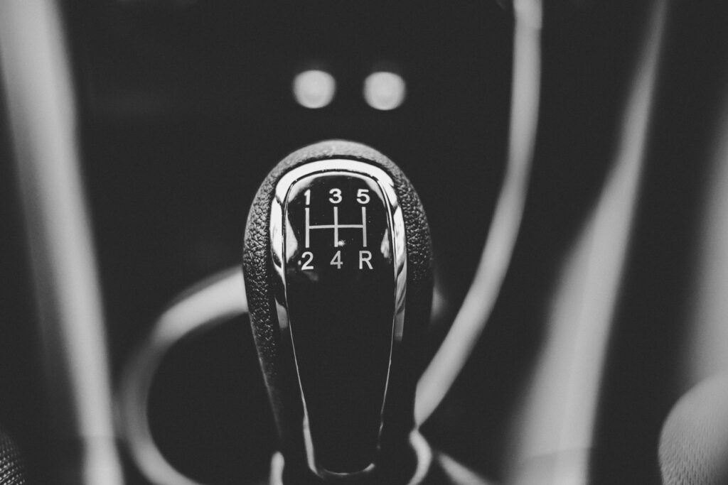 Etosha rental car gear lever for choosing automatic or manual transmission